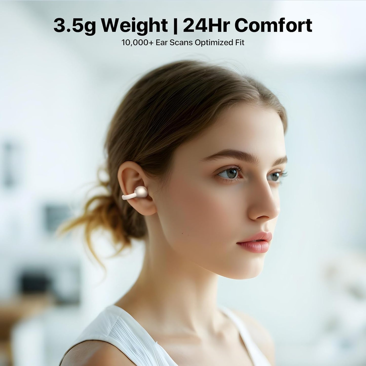AI Translator Earbuds, Real Time 3-in-1 Translation Earbuds 144 Languages & Accents，Open-Ear Clip-On Design for Travel,