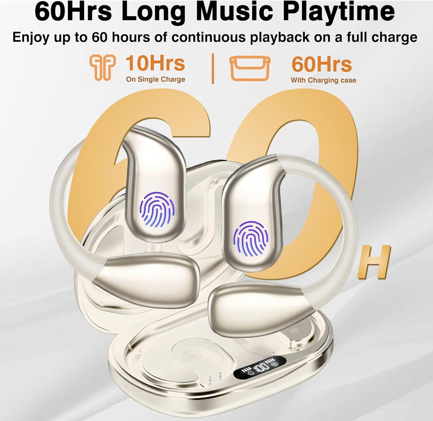 AI Language Translation Earbuds,Real-Time Translator for 169 Languages & Accents, HD Sound, Long Battery Life, Ideal for Travel and Business, Beige