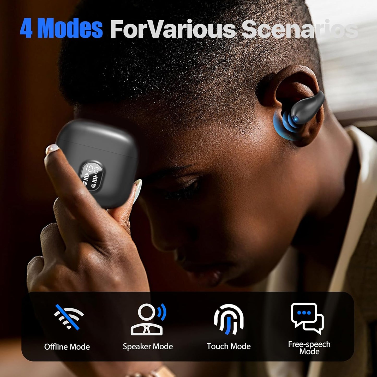 AI Language Translation Earbuds,Real Time 3-in-1 Translator Earbuds for 144 Languages & Accents, Translation Device for Travel Business Learning