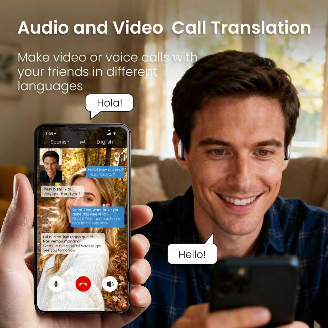 AI Language Translator Earbuds, OWS Real-Time 3-in-1 Translation Earbuds 144 Languages & Accents, Translation Device for Travel Business Learning