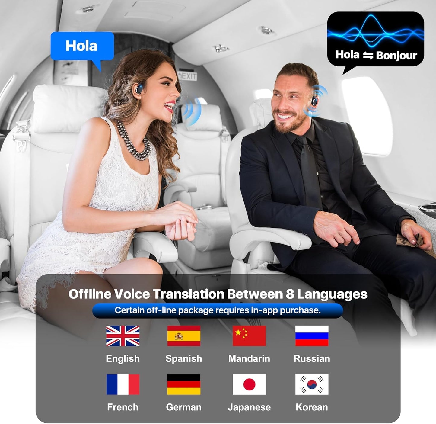 AI Translation Earbuds, OWS Real-Time 3-in-1 Translation Earbuds 144 Languages & Accents, Audifonos Traductores Inglés Español