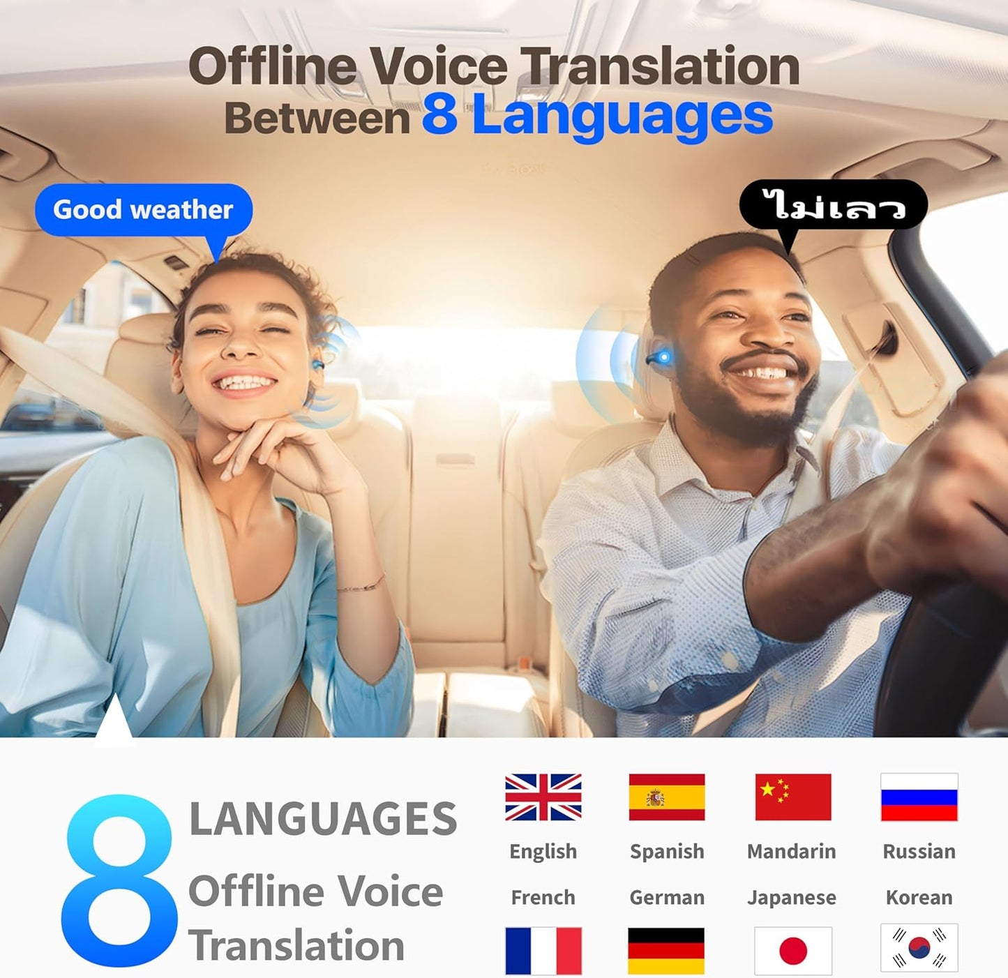 AI Language Translation Earbuds,Real Time 3-in-1 Translator Earbuds for 144 Languages & Accents, Translation Device for Travel Business Learning